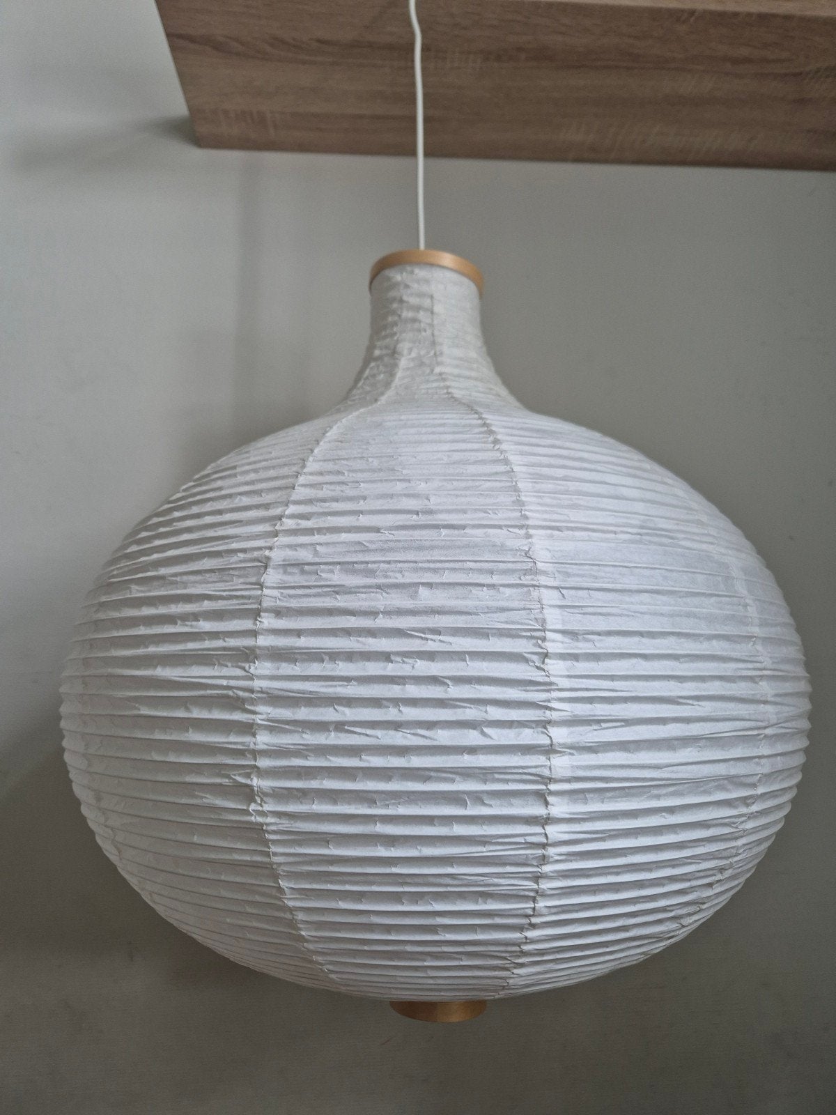 IKEA Witte papieren hanglamp - Bolvormige rijstpapieren lamp, Ophalen, Japandi, Scandinavisch, Modern, Natuurlijk materiaal, E27 (groot)