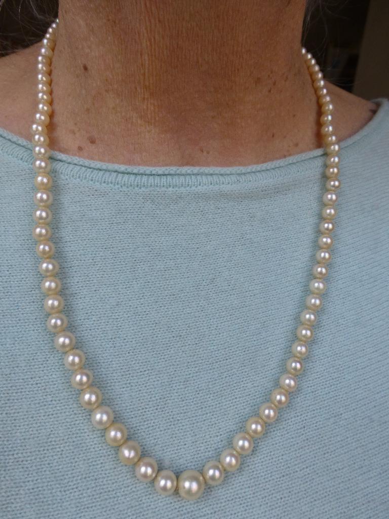 zoutwater PAREL Collier 14 kt Gouden Slot met Parel 60 cm, Verzenden, Goud, Ketting, Met edelsteen