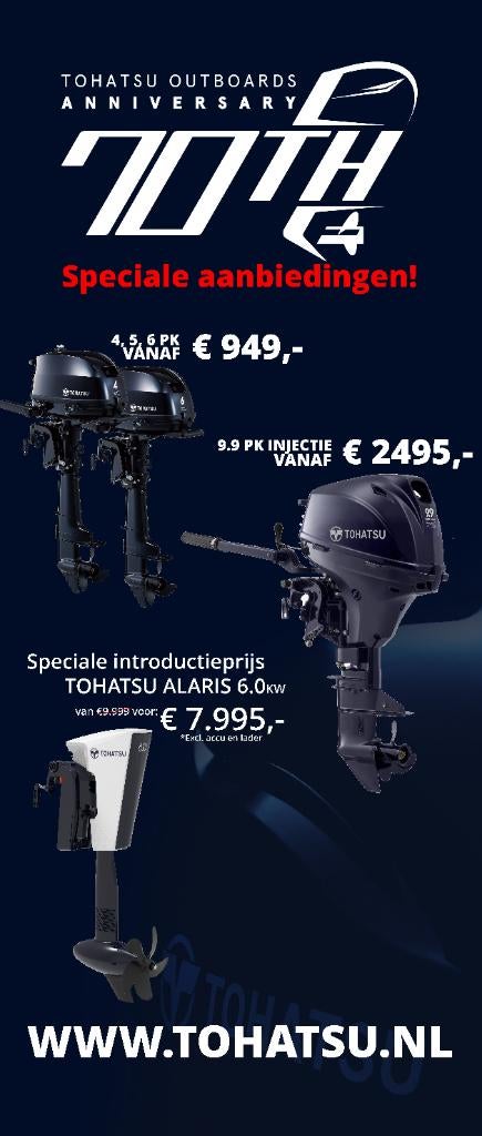 Jubileum-aanbieding TOHATSU 9.9 kortstaart met injectie, Watersport en Boten, 5 tot 10 pk, Viertaktmotor, Nieuw, Ophalen of Verzenden