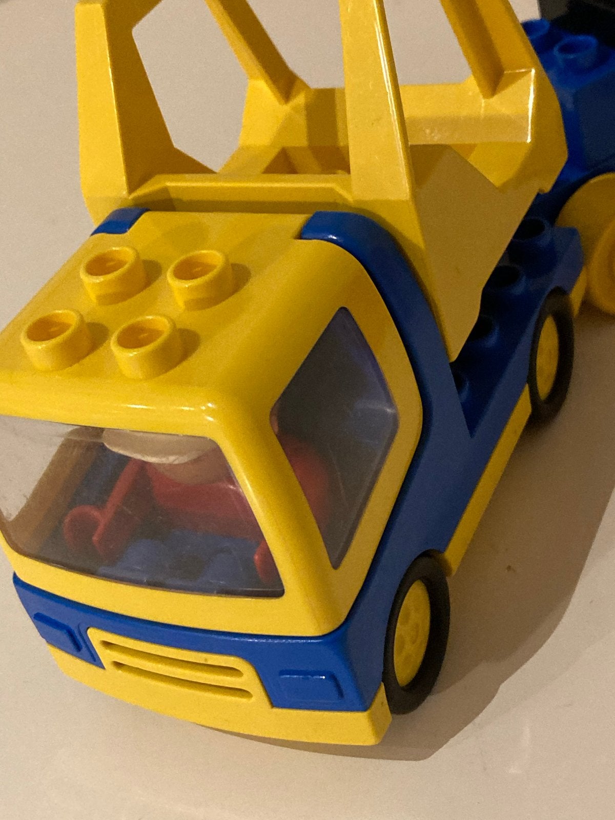 Duplo LEGO vrachtwagen met laadbak en aanhanger, Inclusief minifiguren, Gebruikt, Overige thema's, Ophalen of Verzenden