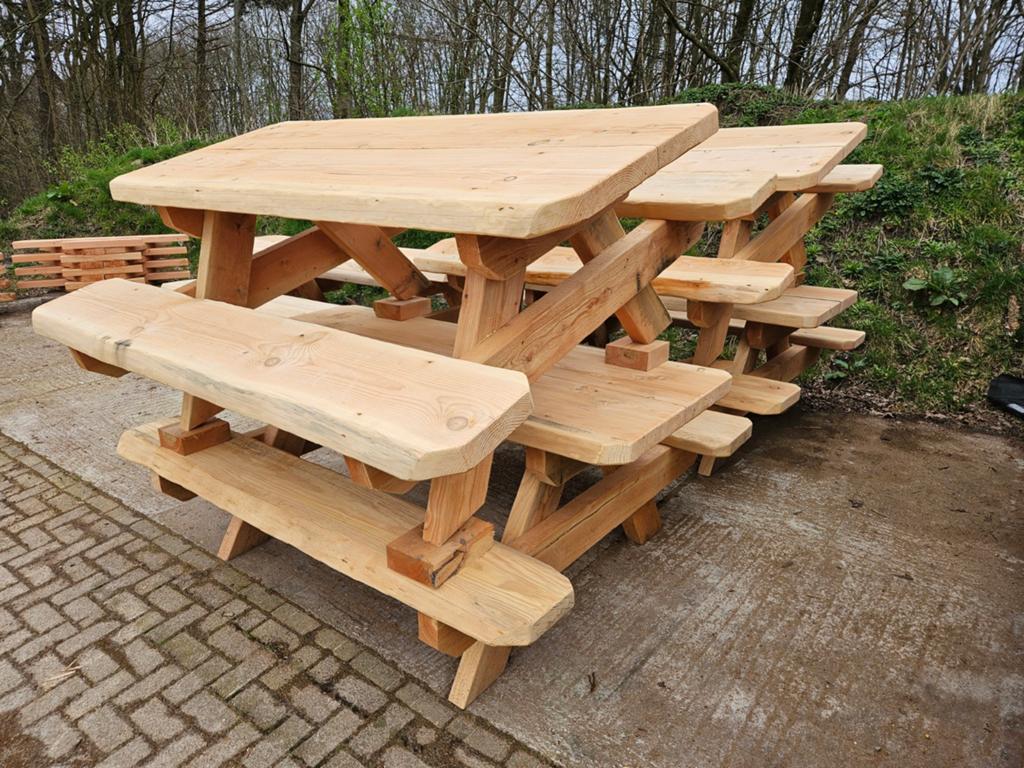 Picknicktafel | picknickbank | douglas hout | robuust, Ophalen, Houtzagerij, Zo goed als nieuw, Hout