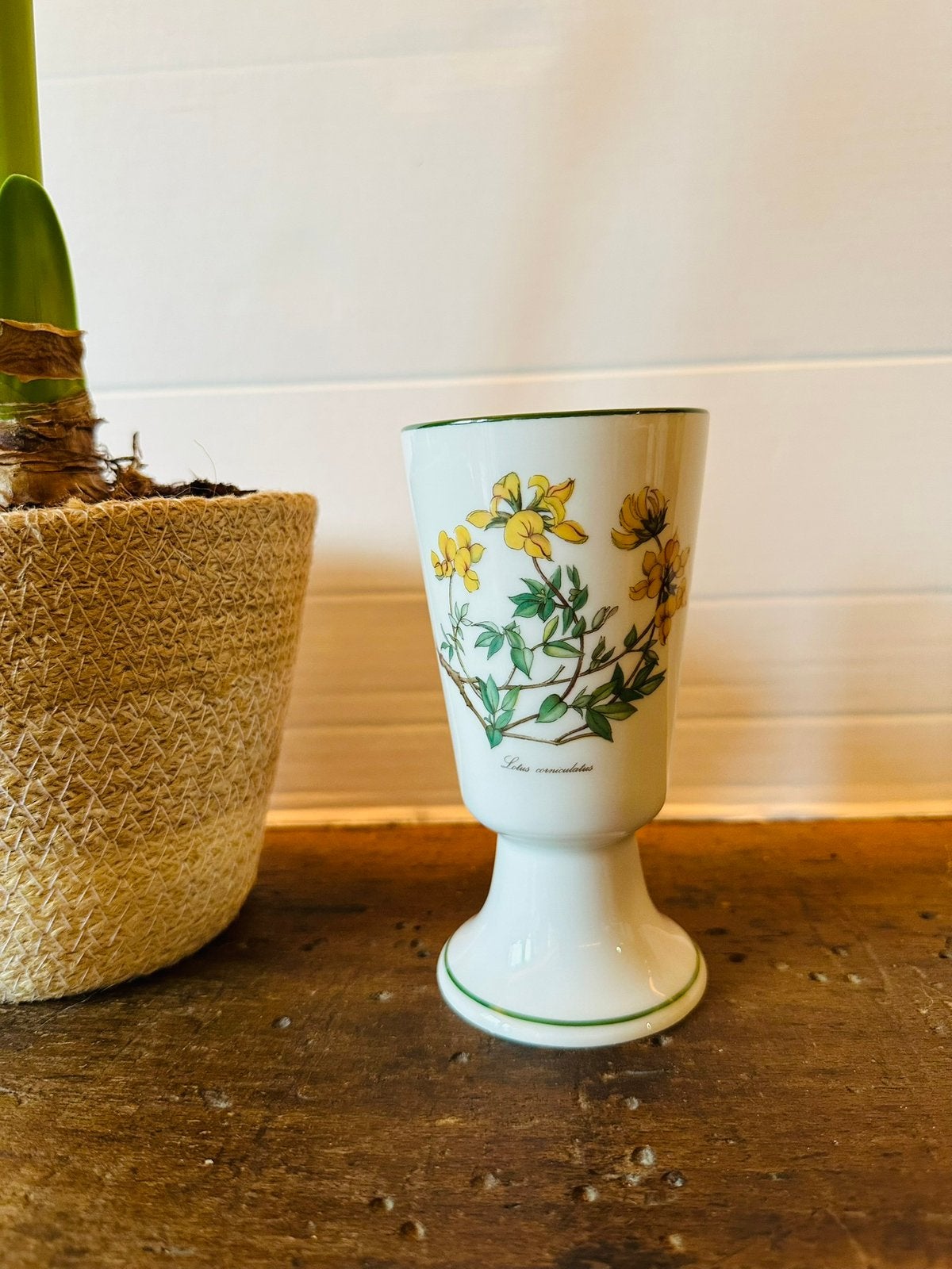 Vintage hoge koffiebeker 80’s wildflower, Overige typen, Ophalen of Verzenden, Overige stijlen, Glas