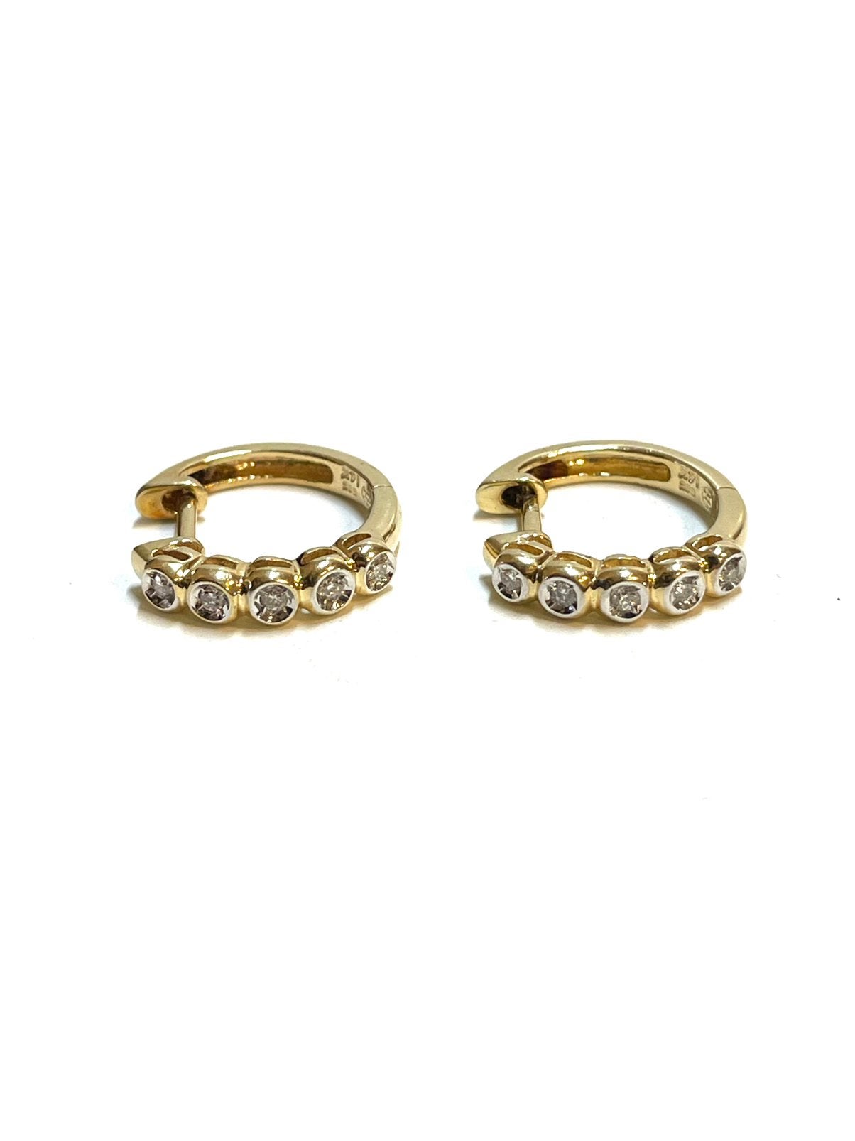 14k gouden oorbellen met diamanten, Sieraden, Tassen en Uiterlijk, Oorbellen, Hangers, -, -, Ophalen of Verzenden