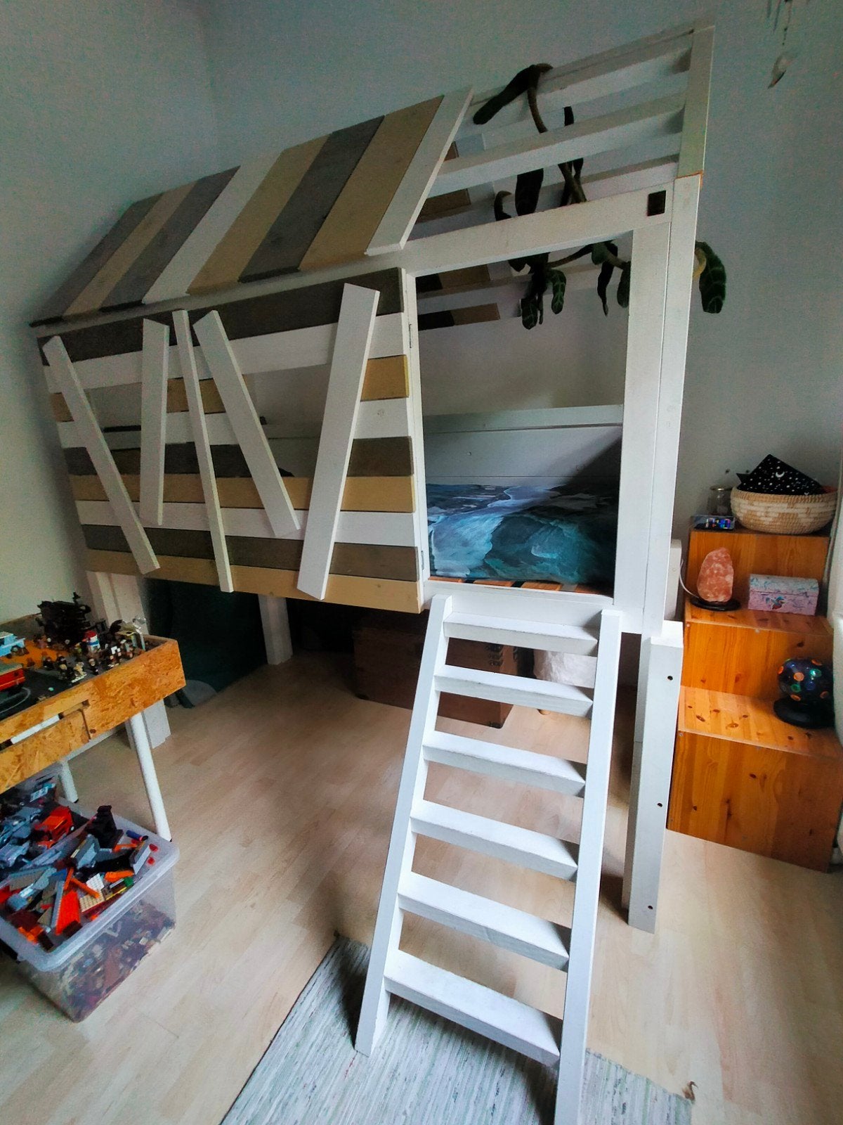 Prachtig knus houten bed huisje, Huis en Inrichting, Ophalen, Eenpersoons, 90 cm, Hoogslaper