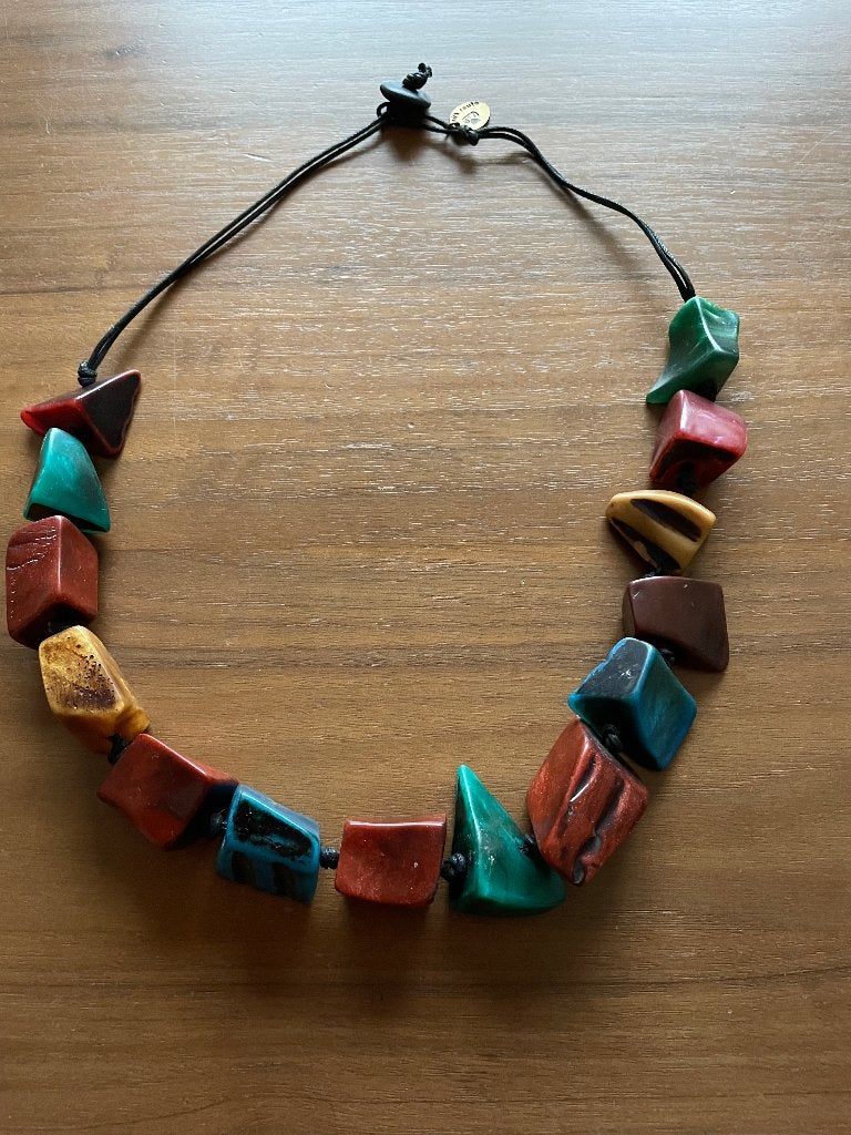 Silk Route: prachtige ketting, onregelmatig gevormde kralen, Sieraden, Tassen en Uiterlijk, Kettingen, Overige materialen, Verstelbaar