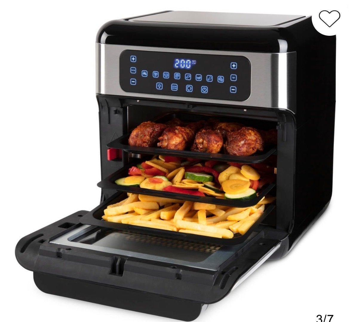 Inventum GF1200HLD Airfryer Oven -12L -Zwart/RVS -Ongebruikt, Ophalen of Verzenden, Nieuw, Airfryer XXL, 1500 gram of meer