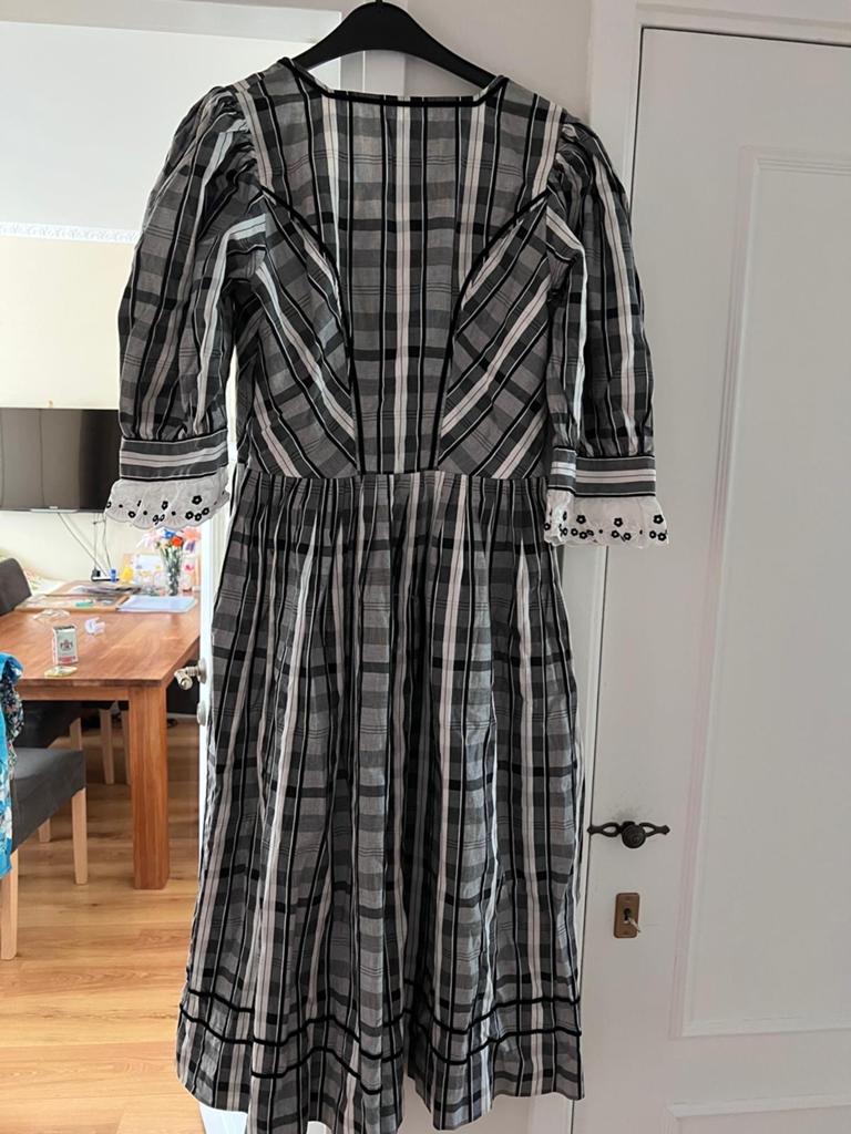 Salzburger Dirndl Jurk - Zwart/Wit Geruit, Maat 44, Zwart, Maat 42/44 (L), Ophalen of Verzenden, Zo goed als nieuw