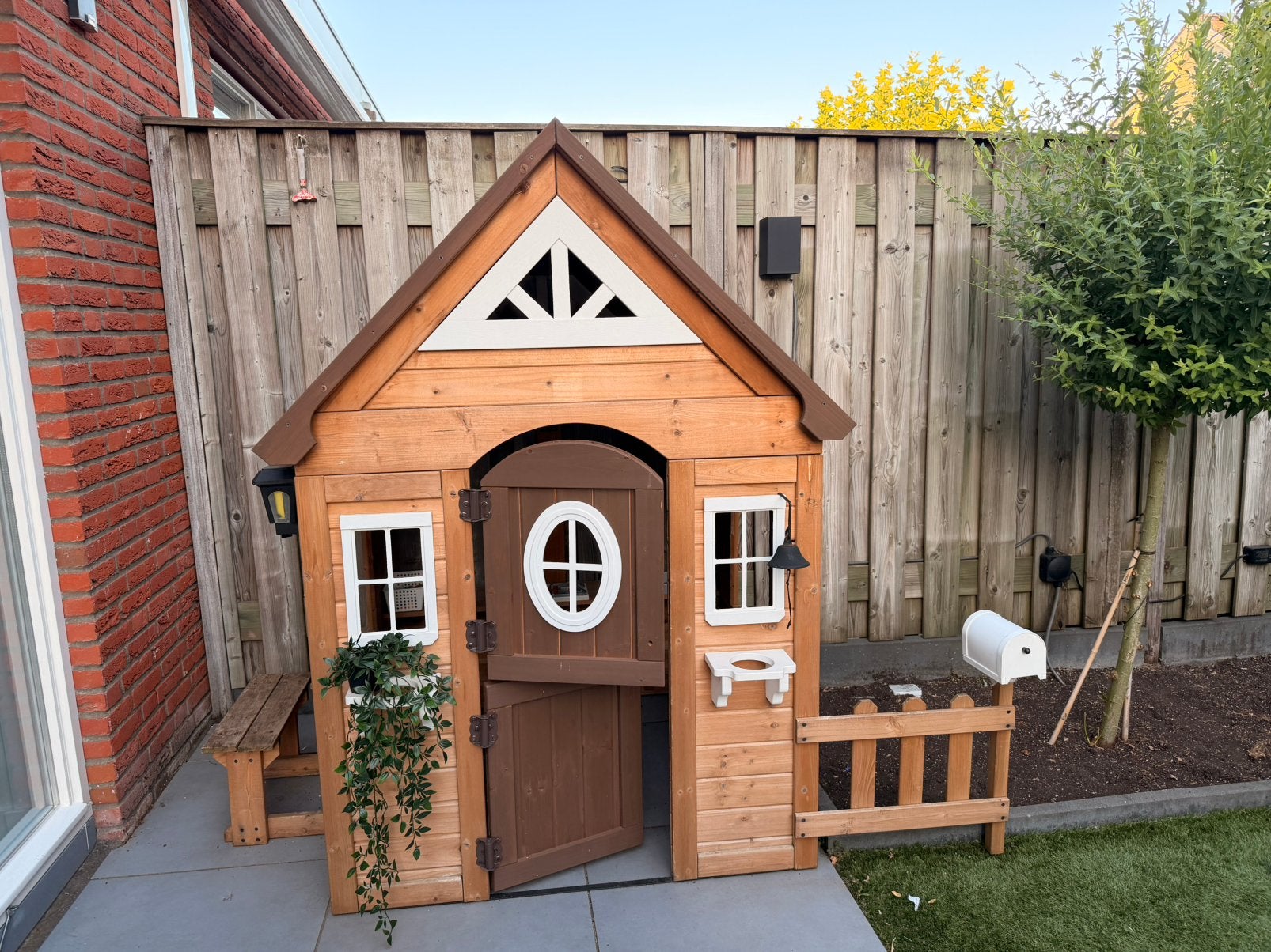 Houten speelhuis Aspen 170cm hoog, Kinderen en Baby's, Speelgoed | Buiten | Los speelgoed, Ophalen, Zo goed als nieuw