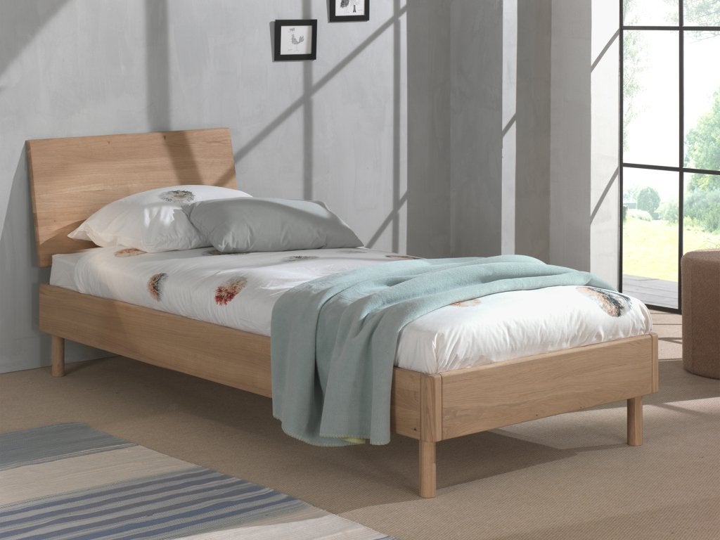 Forrest Oak 1-persoonsbed (eiken hoofdbord) - 90x200 - Massi, Niet ingevuld, Niet ingevuld, Niet ingevuld