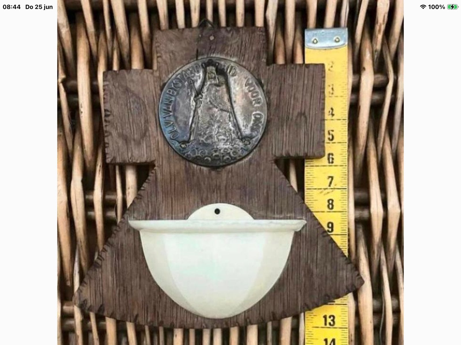 Wijwaterbakje Antiek,Onze Lieve Vrouwe, Antiek en Kunst, Ophalen of Verzenden
