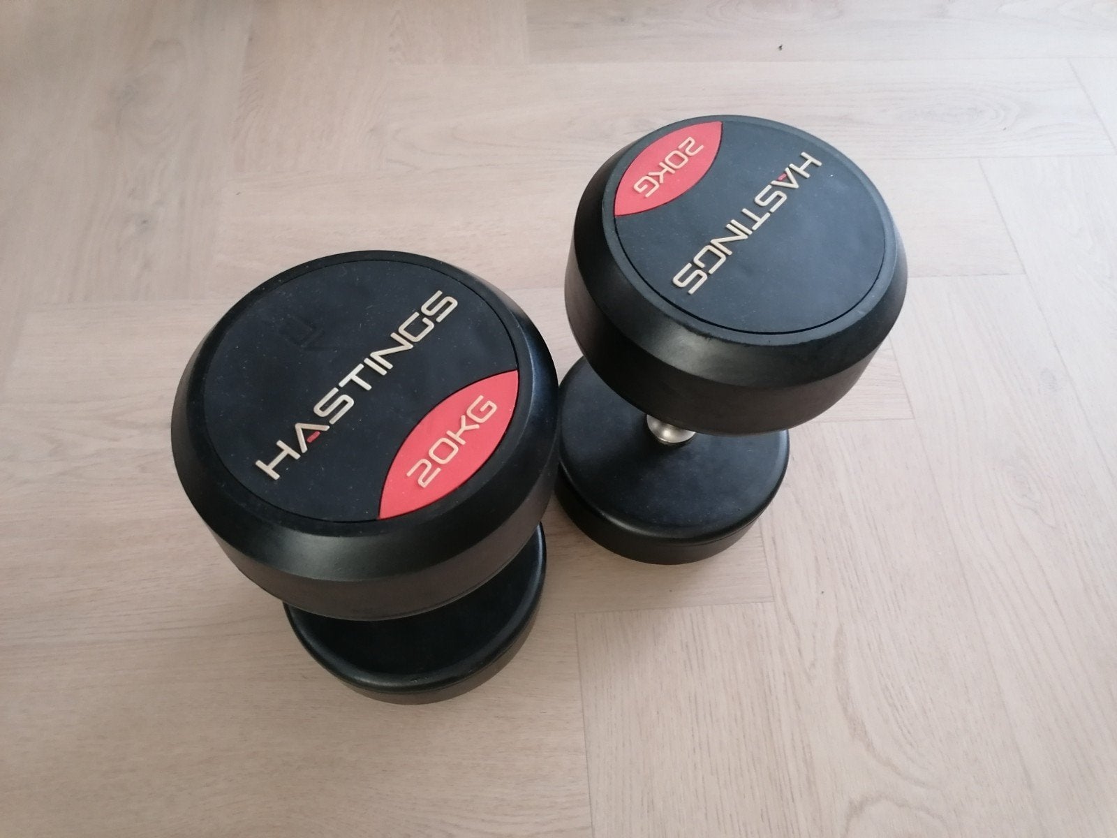 Hastings dumbbell set 2x 20kg - Zo goed als nieuw, Ophalen, Zo goed als nieuw, Benen, Dumbbell