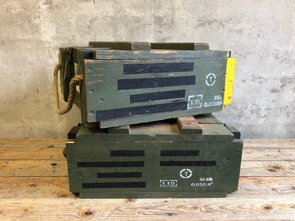 Stoere houten legerkisten | opbergkisten | vintage kist, Minder dan 50 cm, Gebruikt, Minder dan 50 cm, Ophalen of Verzenden
