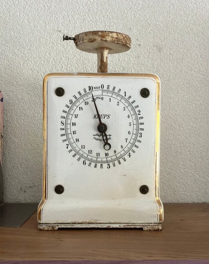Antieke Krups keukenweegschaal - Vintage decoratie, Ophalen of Verzenden