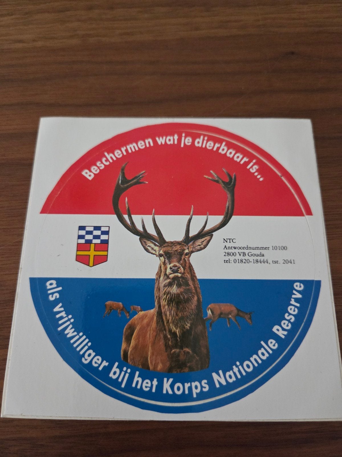 9037 Sticker Korps Nationale Reserve - Bescherm  dierbaar i, Verzamelen, Ophalen of Verzenden, Zo goed als nieuw, Overige typen