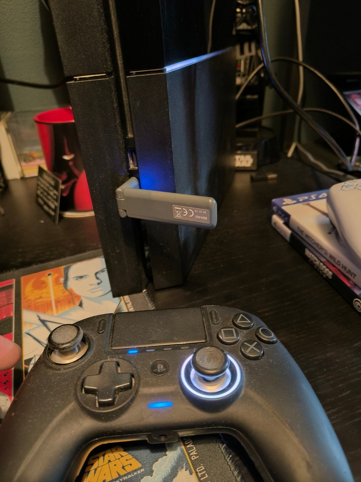 PlayStation 4 met Nacon controller en The Witcher 3, Ophalen, Met 1 controller, Original, Gebruikt