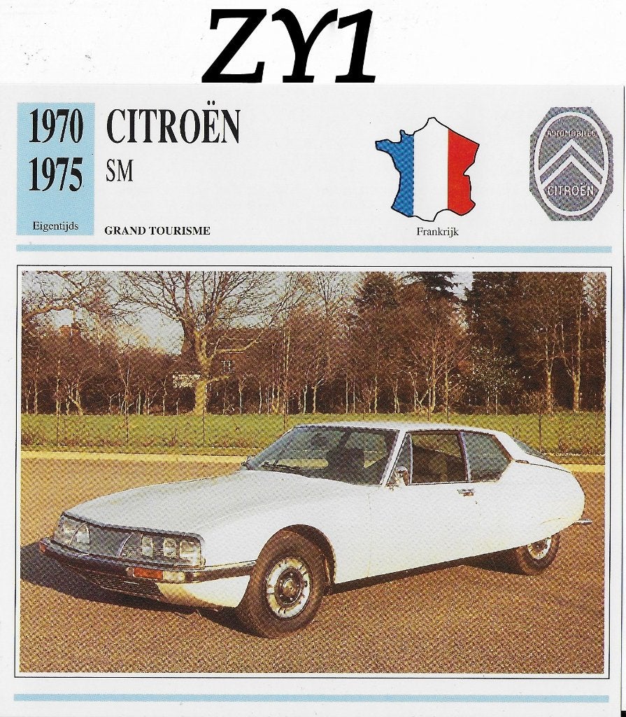Zy1 autokaart citroen sm ( 1970 - 1975 ), Ophalen of Verzenden, Zo goed als nieuw, Auto's