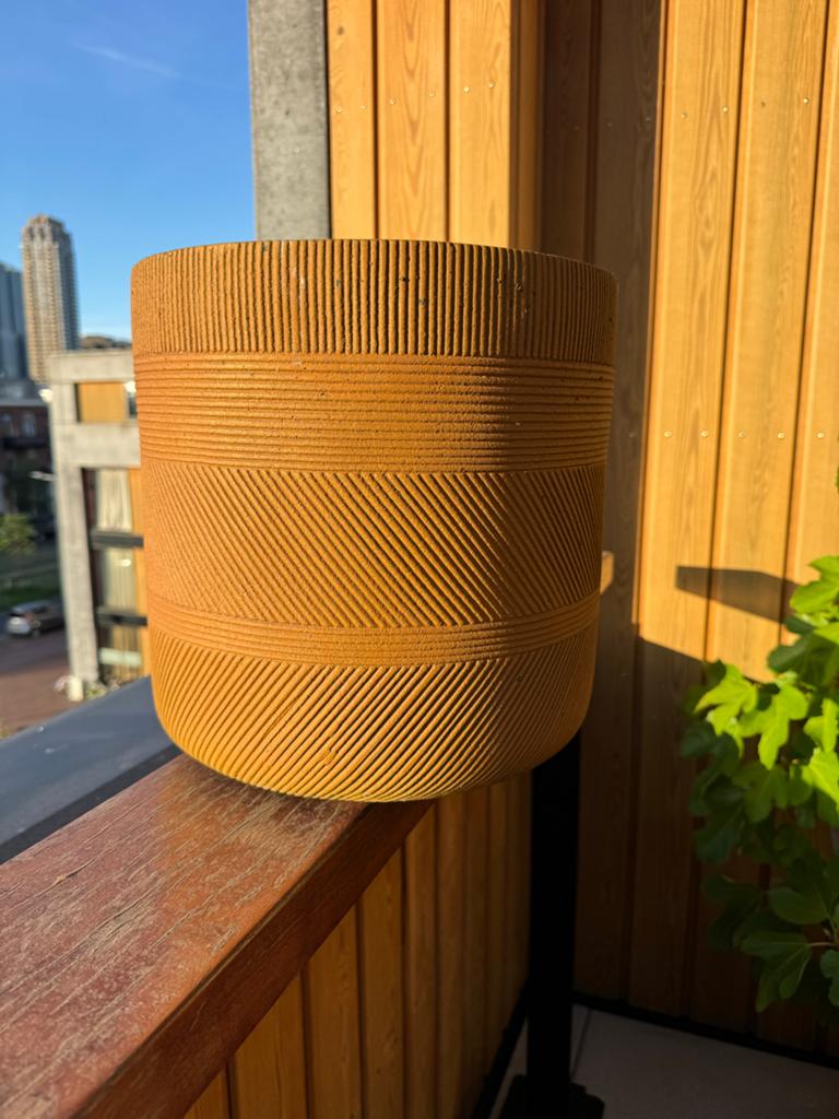 Beliani Bloempotten Goudbruin – Set van 3, Ophalen, Gebruikt, 40 cm of meer, Rond