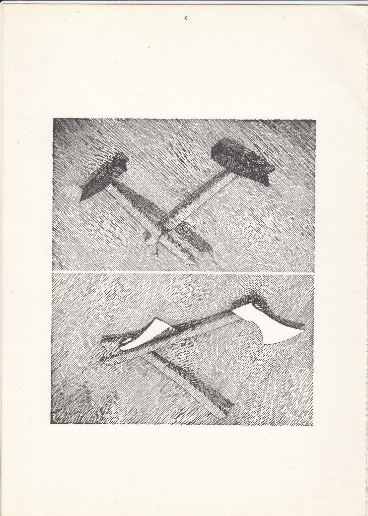 Litho met hamer en bijl 1981, Ophalen of Verzenden, 1980 tot heden, Overige onderwerpen
