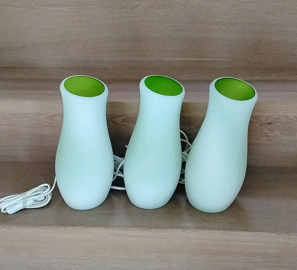 Vintage Ikea Mylonit tafellamp 31cm, appelgroen prijs per st, Ophalen of Verzenden, Gebruikt, Glas, Minder dan 50 cm