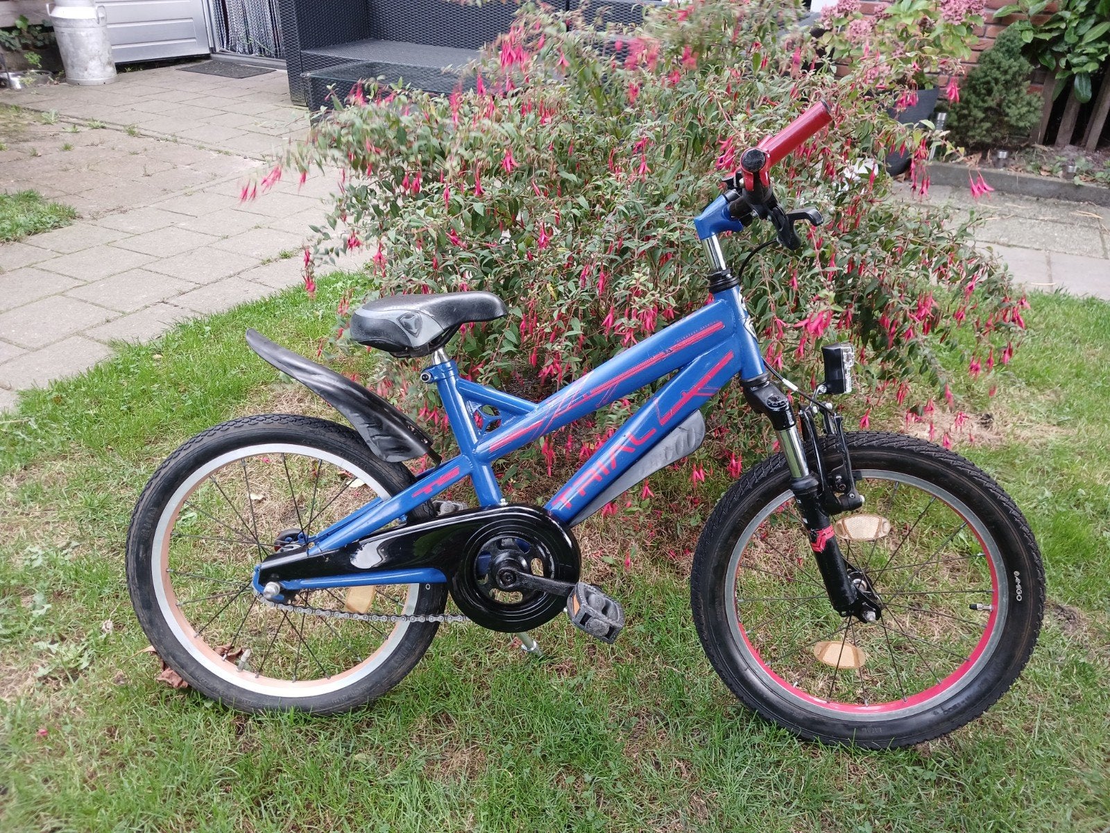 stoere gebruikte 18 inch jongens fiets Alpina trial, Ophalen, Terugtraprem, Staal, Alpina