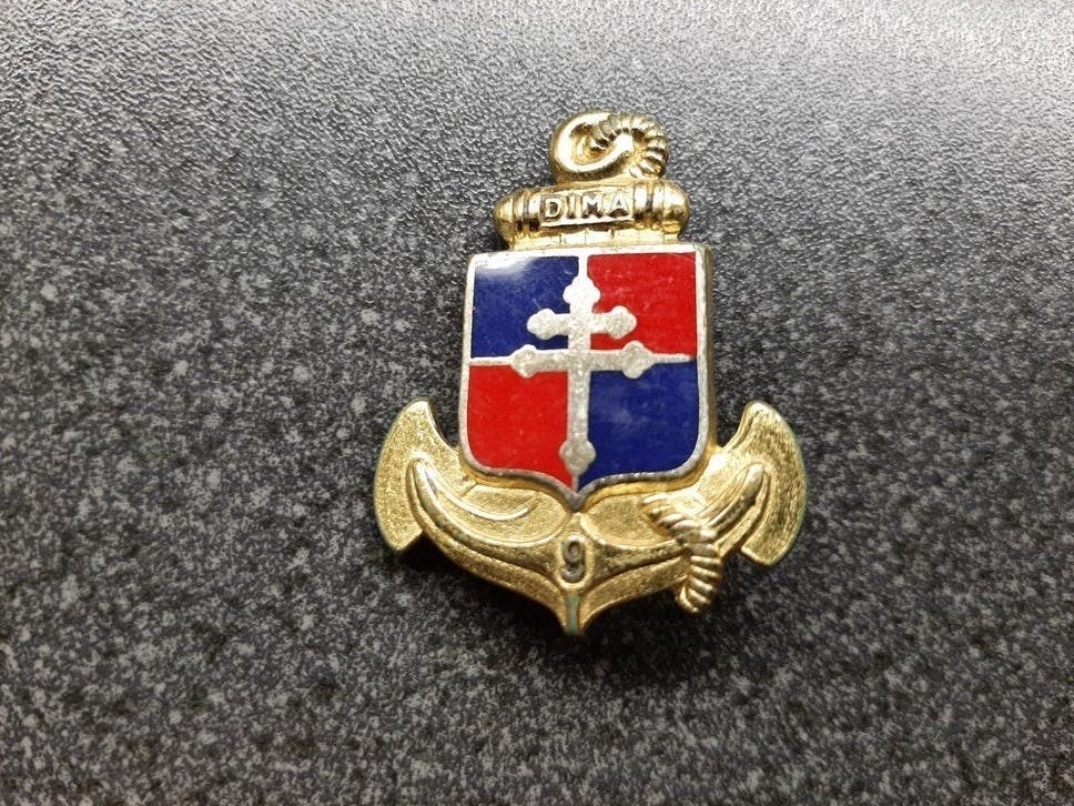 Frankrijk  - Borst Insigne - 9e Division d,Infanterie Marine, Verzamelen, Ophalen of Verzenden, Marine, Overige gebieden, Embleem of Badge