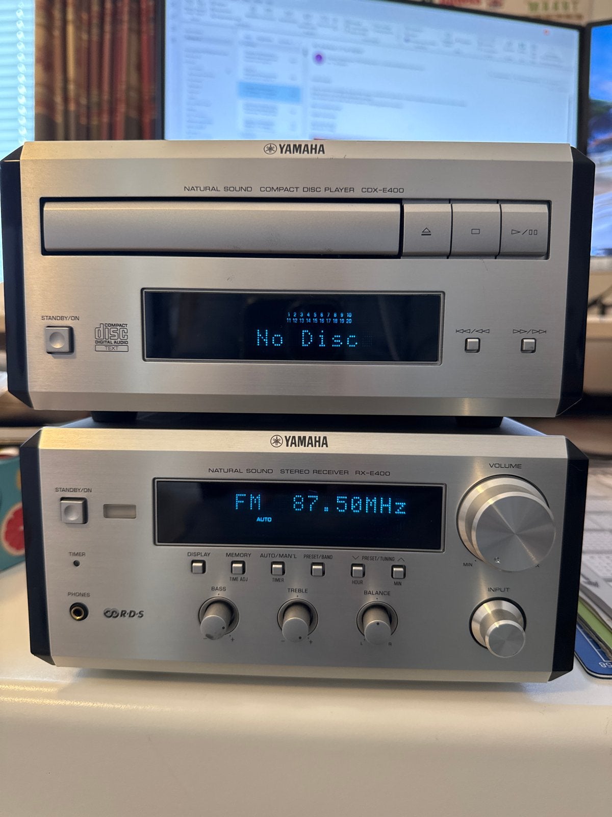 Yamaha CDX-E400 CD-speler, RX-E400 receiver en NX-E400 speak, Ophalen of Verzenden, Zo goed als nieuw, Cd-speler, Microset