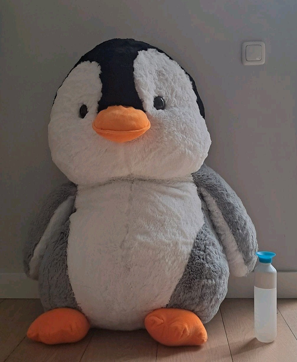 Grote knuffel pinguïn (90x60cm), Kinderen en Baby's, Speelgoed | Knuffels en Pluche, Ophalen, Pinguïn, Overige merken, Zwart