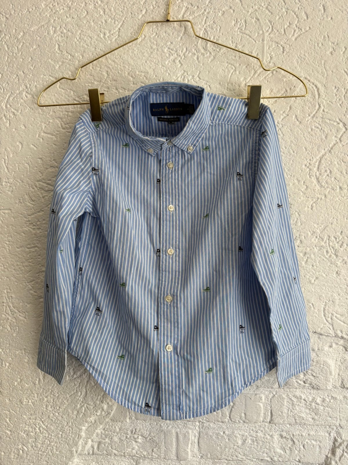 Ralph Lauren blouse streep maat 5, Ophalen of Verzenden, Zo goed als nieuw, Jongen, Overhemd of Blouse