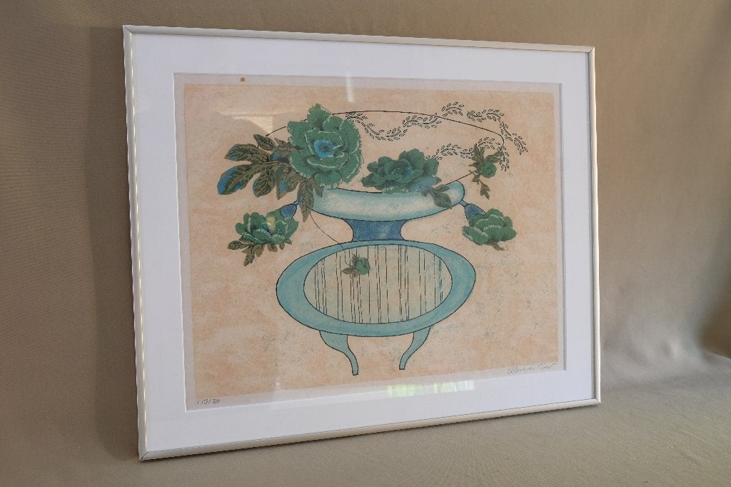 Zeefdruk Herfstschaal  door Ellen van Toor gesigneerd, Antiek en Kunst, Kunst | Litho's en Zeefdrukken, Zeefdruk, Gelimiteerde oplage
