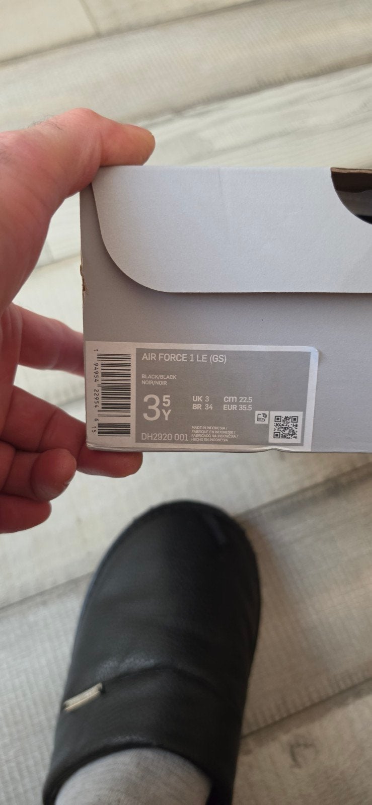 Nike Air Force 1 LE (GS) Zwart - Maat 35.5, Kinderen en Baby's, Jongen of Meisje, Schoenen, Nieuw, Ophalen of Verzenden