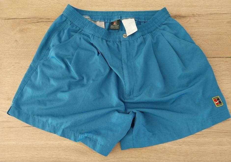 Vintage Nike Challenge Court Tennisshort (Jaren 90) Maat L, Maat 52/54 (L), Blauw, Overige typen, Nike
