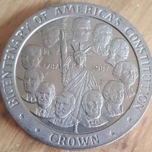 ISLE of MAN : CROWN 1987 KM176 UNC, Ophalen of Verzenden, Overige landen, Losse munt