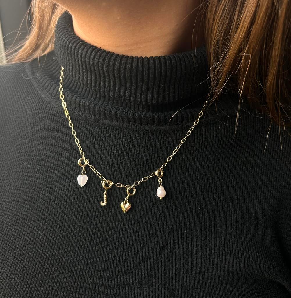 Goudkleurige Lovisa ketting, Overige materialen, Verstelbaar, Ophalen of Verzenden, Zo goed als nieuw