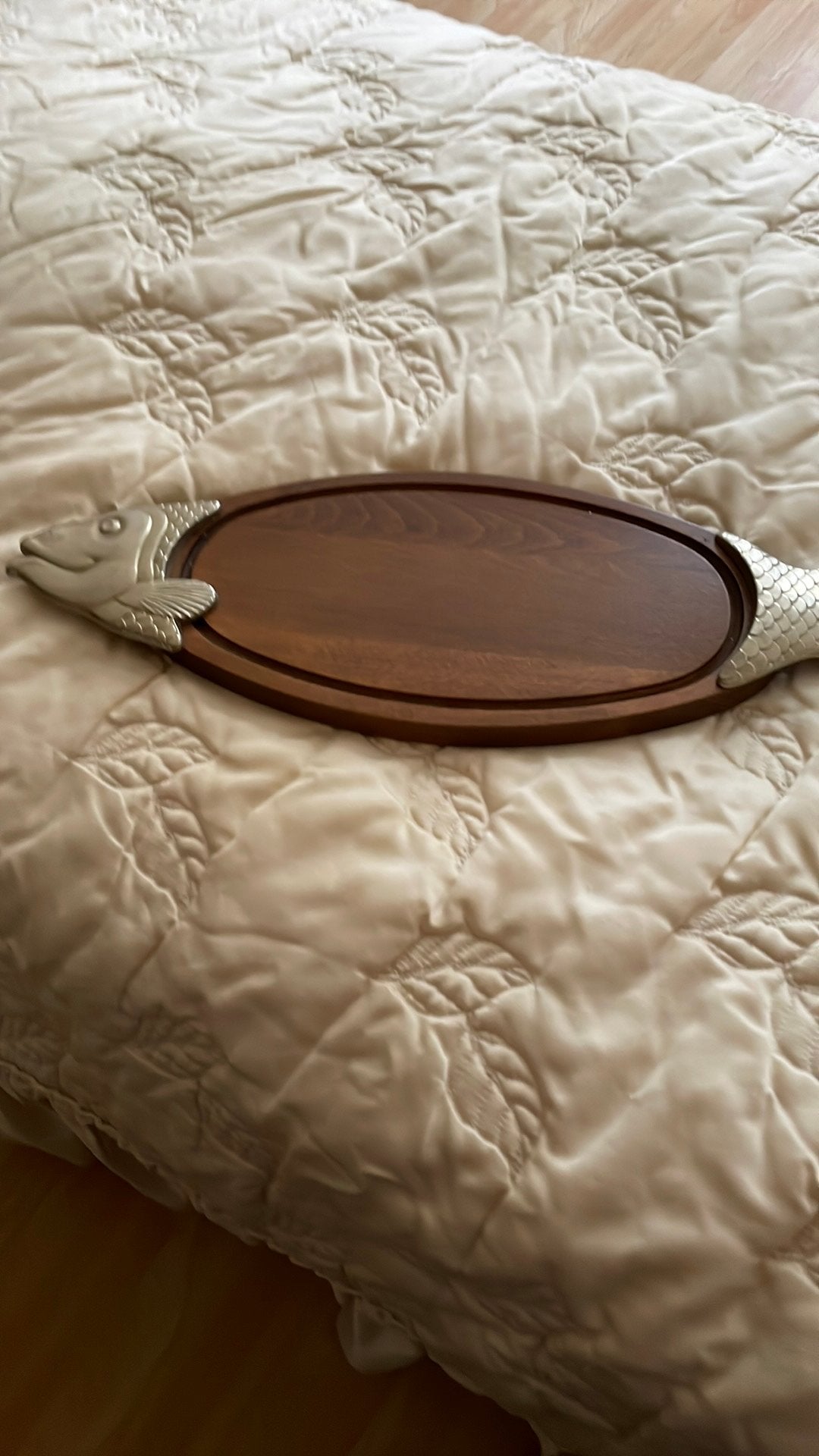 Houten Vis-serveerplank ( zie beschrijving), Overige materialen, Overige typen, Ophalen of Verzenden, Zo goed als nieuw