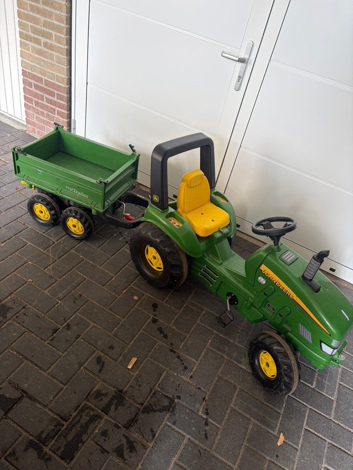 Rolly Toys traptractor + rollyMega-aanhanger John Deere, Ophalen, Zo goed als nieuw, Overige merken