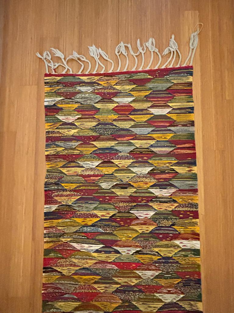 Handgeweven Marokkaanse wollen runner - Ongebruikt, Rechthoekig, Rood, Nieuw, 200 cm of meer