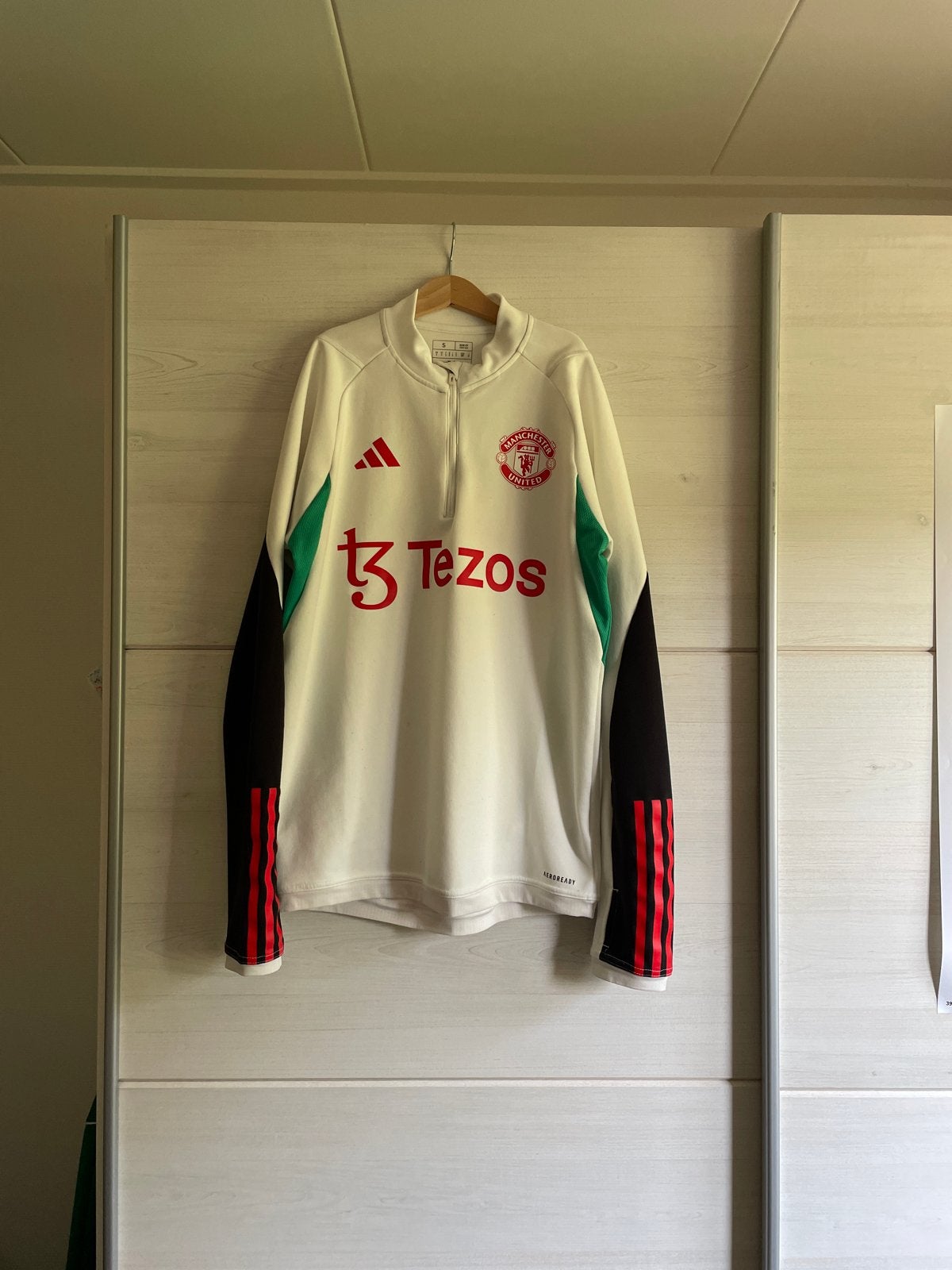 Adidas Manchester United Trainingstrui - Maat S, Ophalen, Maat 52/54 (L), Wit, Zo goed als nieuw