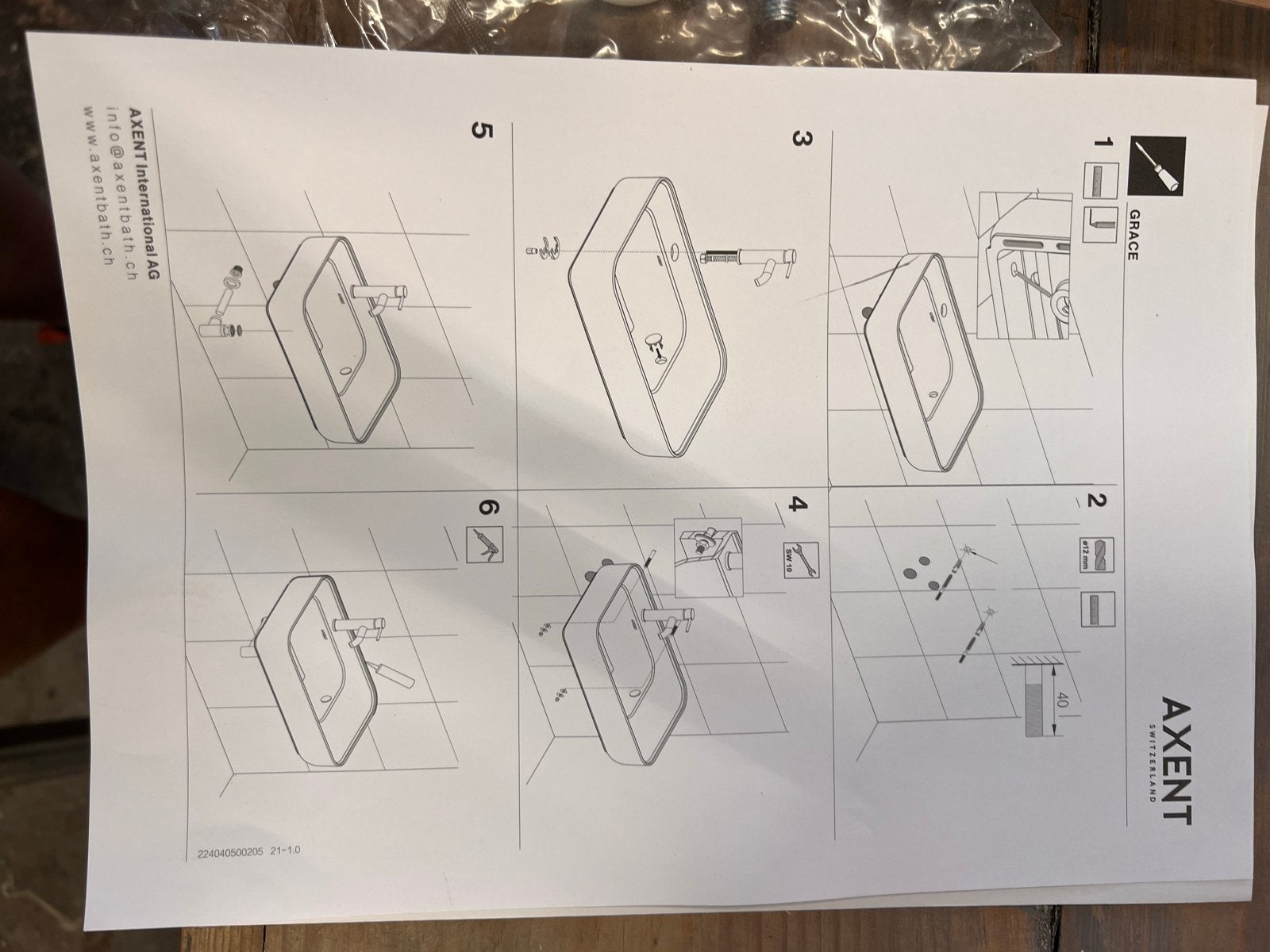 Axent wastafel wit keramiek 52,5x35 cm nieuw, Ophalen, Nieuw, Wastafel