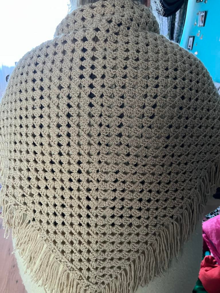 Gehaakte poncho met franjes, Ophalen of Verzenden, Nieuw