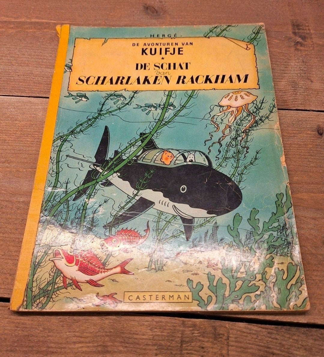 Kuifje: De Schat van Scharlaken Rackham (Gelezen Staat), Eén stripboek, Ophalen of Verzenden, Gelezen, Hergé