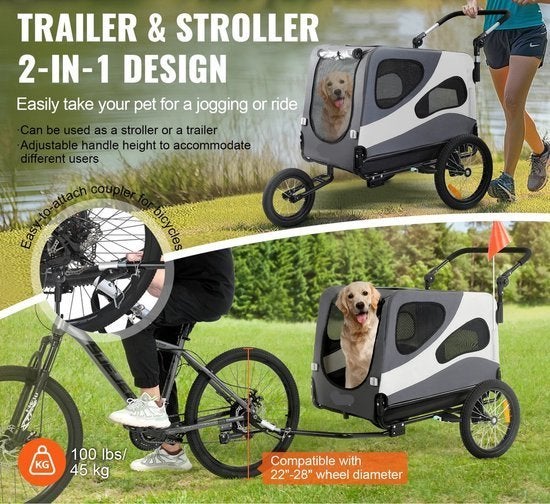 2 In 1 - Fietskar - Fietsaanhanger - Transportaanhanger - Ka, Corvance B.V., Verzenden, Nieuw, Corvancebol@gmail.com