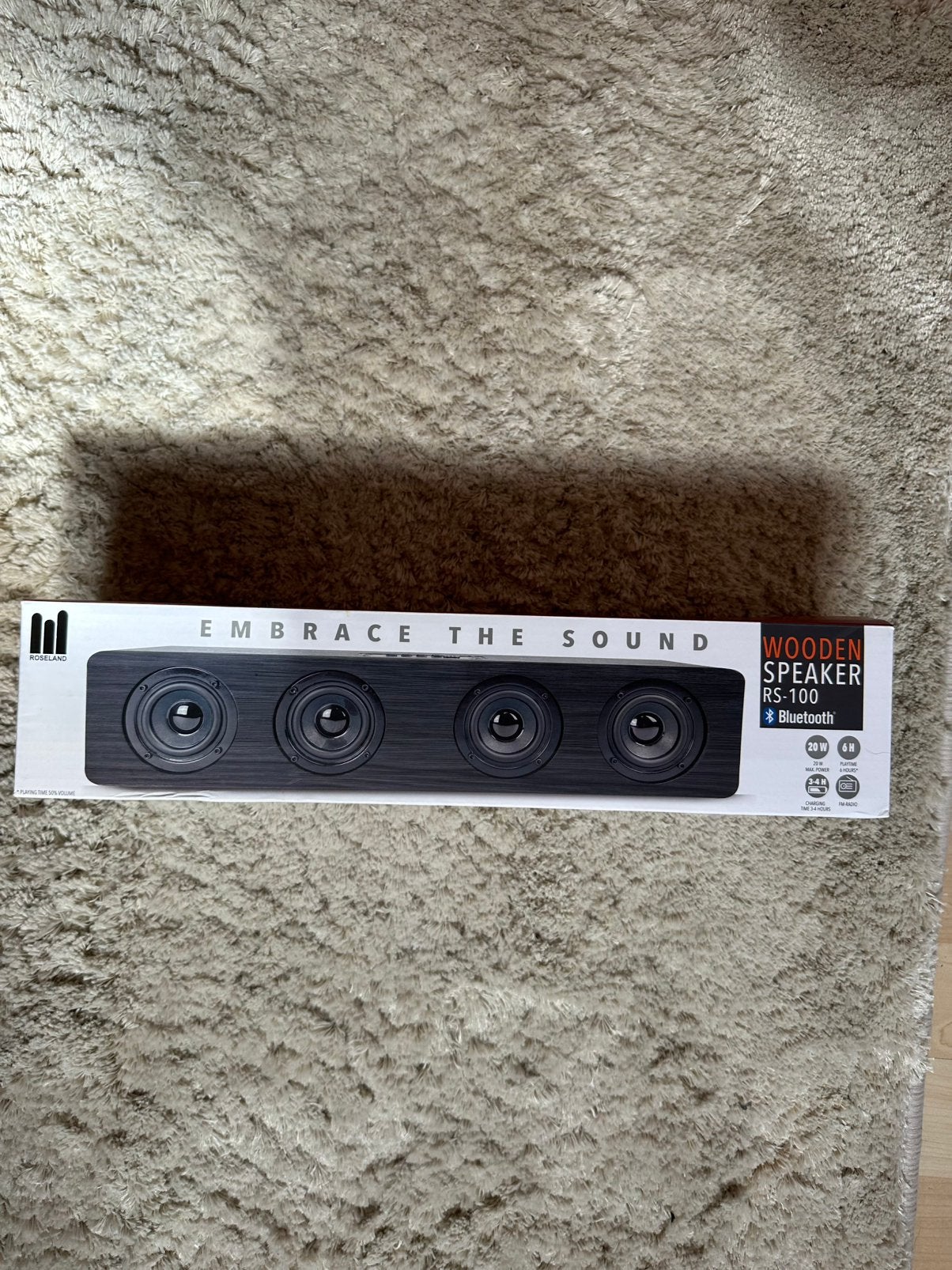Roseland RS-100 Wooden Bluetooth Speaker – Nieuw in doos, Overige typen, Nieuw, Minder dan 60 watt, Ophalen