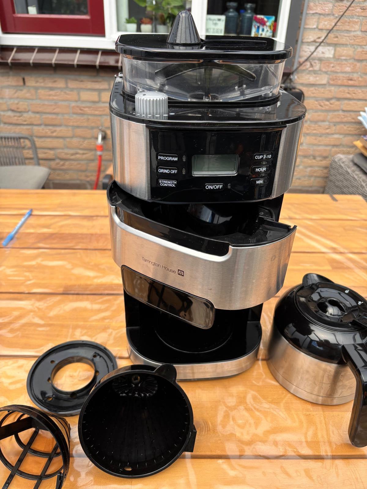Tarrington House bonen koffiezet apparaat, Ophalen, Koffiemachine, Zo goed als nieuw, 4 tot 10 kopjes