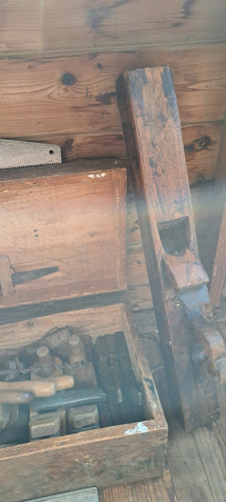 Vintage Houten Gereedschapskist met Diverse Handgereedschap, Ophalen