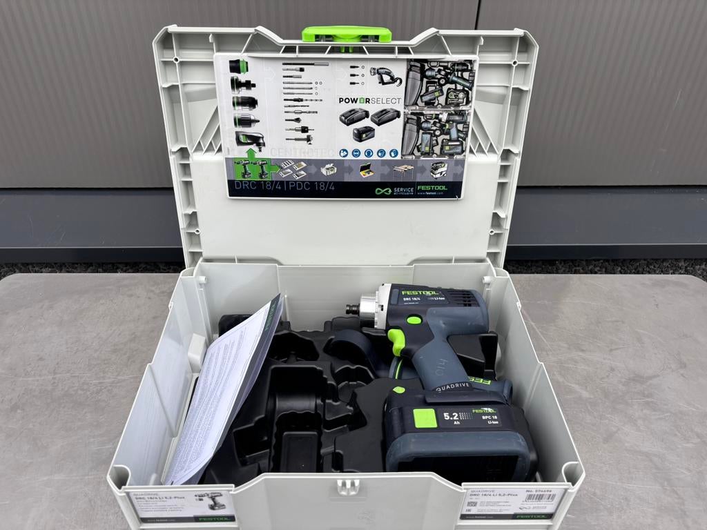 Nette Festool DRC 18/4 Li 5,2-Plus in Systainer, Festool Nederland B.V., Variabele snelheid, Coenecoop 2 G 2741 PG Waddinxveen Nederland