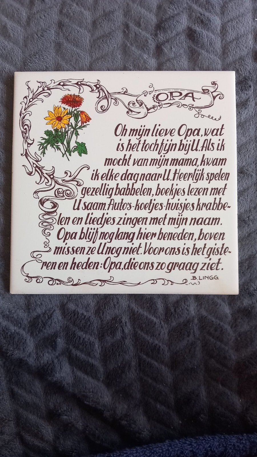 Vintage wandtegel Opa jaren '80 - Moza Verzamelaar Tegel, Ophalen of Verzenden