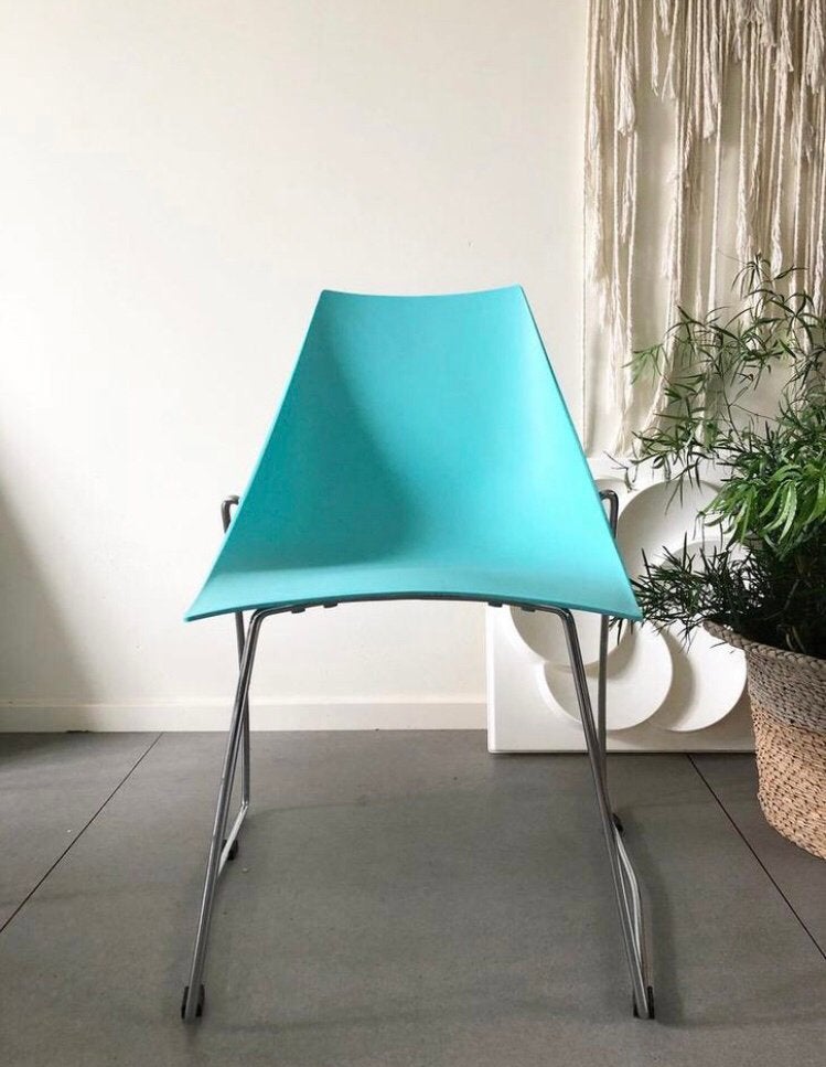 Geweldige set (5x) PARRI design by Marco Maran STOELEN, Ophalen, Blauw, Zo goed als nieuw, Vijf, Zes of meer stoelen