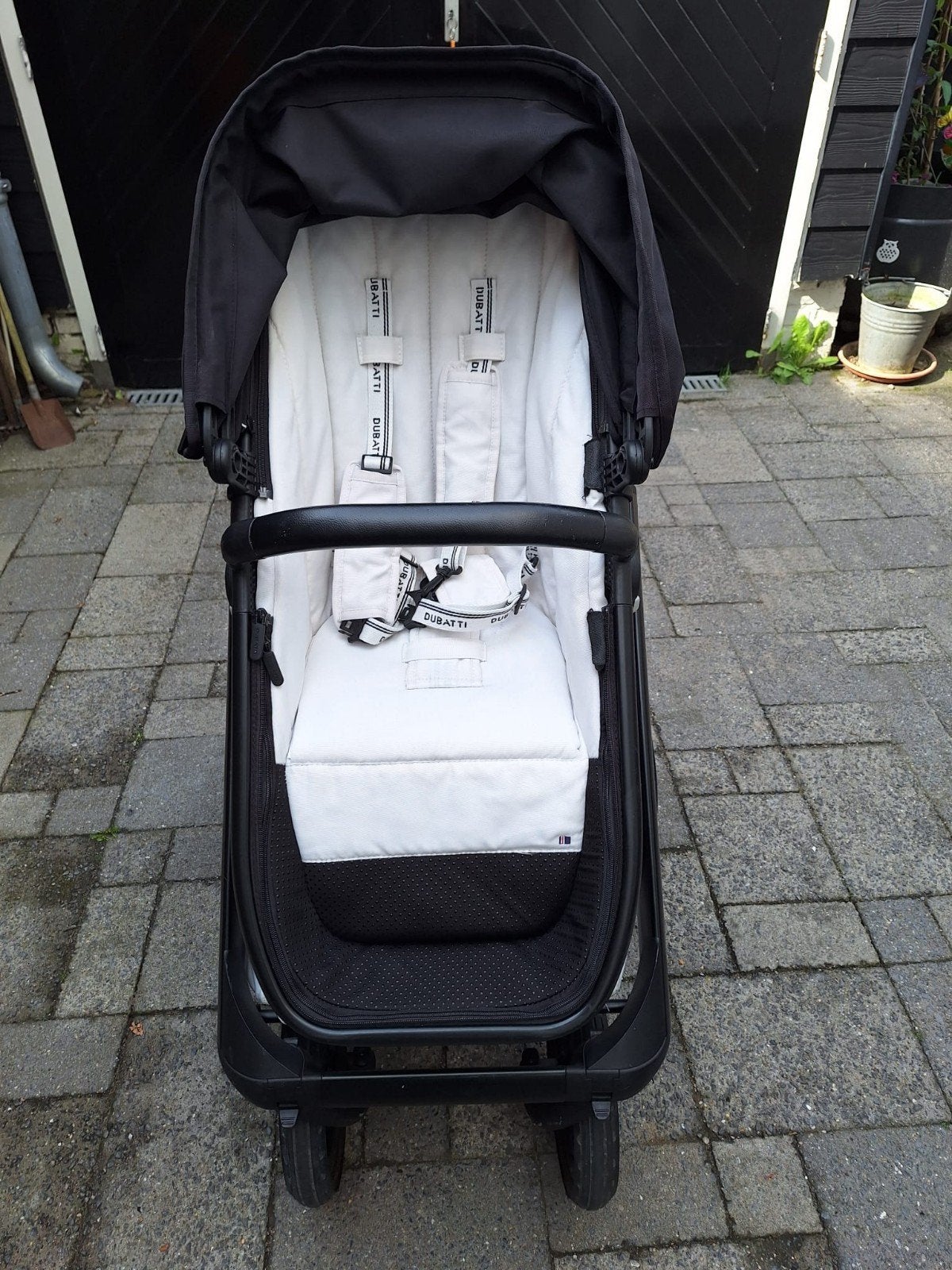 Dubatti kinderwagen compleet met ligbak en voetenzak, Kinderen en Baby's, Kinderwagens en Combinaties, Gebruikt, Verstelbare duwstang