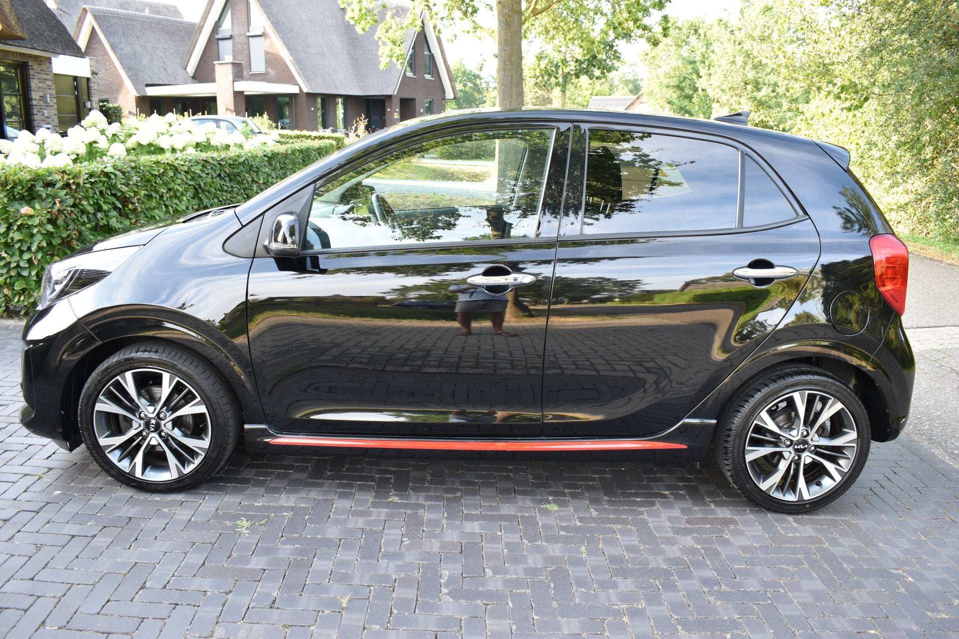 Kia Picanto 1.0 DPi GT-Line '23 AUT, Leer, Keyless enz NIEUW, Auto's, Gebruikt, Met garantie (alle), 4 stoelen, Zwart
