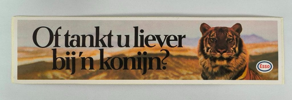 Sticker Esso of tankt u liever bij 'n konijn, Ophalen of Verzenden, Zo goed als nieuw, Merk